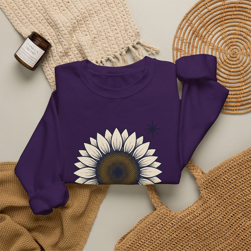 Sunflower Design Sweatshirt Floral Outdoors Gift Women Hippie Sweatshirt Sunflower Sweatshirt Flower Fan Bohemian Sweatshirt Adventure Graphic Rustic Sparkles