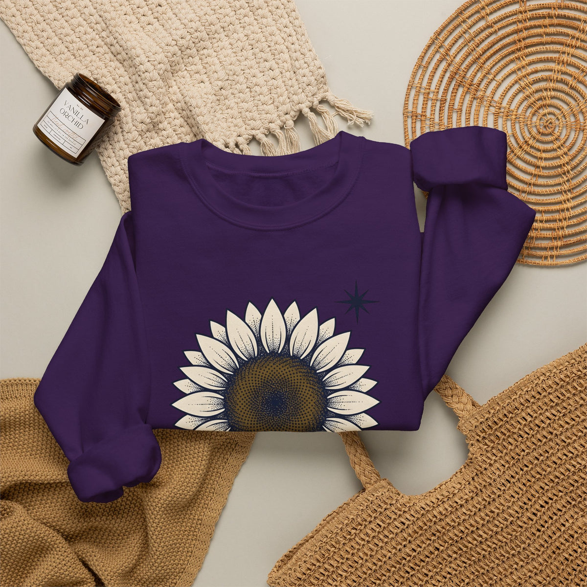 Sunflower Design Sweatshirt Floral Outdoors Gift Women Hippie Sweatshirt Sunflower Sweatshirt Flower Fan Bohemian Sweatshirt Adventure Graphic Rustic Sparkles