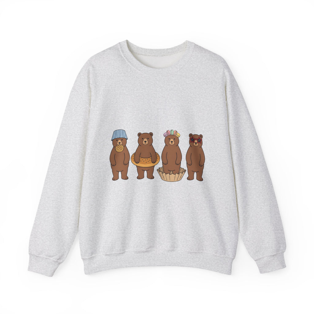 Bear Pastry Desserts Fauna Gift Whimsical Cake Sweets Fan Pastry Wildlife Fun Confection Sweatshirt
