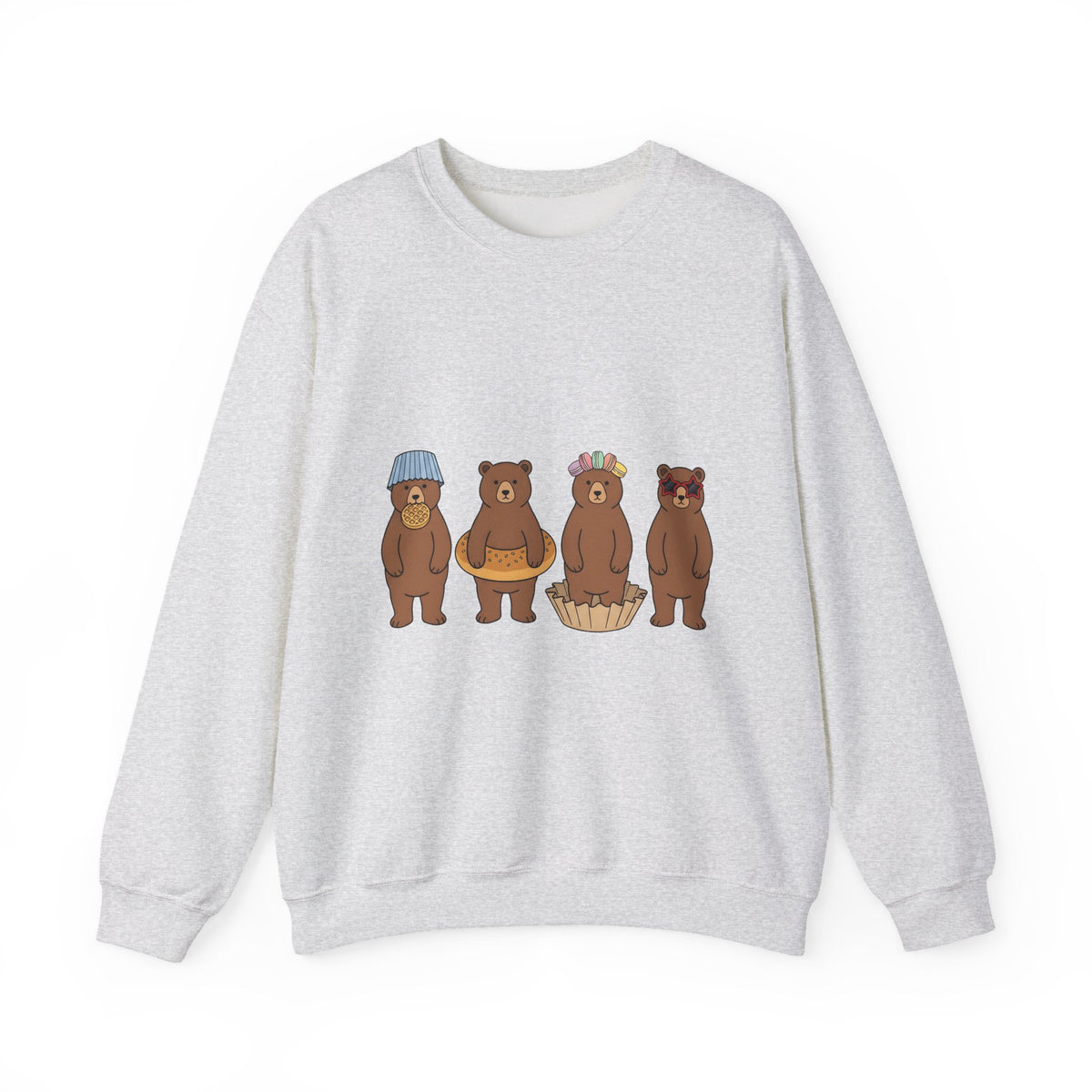 Bear Pastry Desserts Fauna Gift Whimsical Cake Sweets Fan Pastry Wildlife Fun Confection Sweatshirt