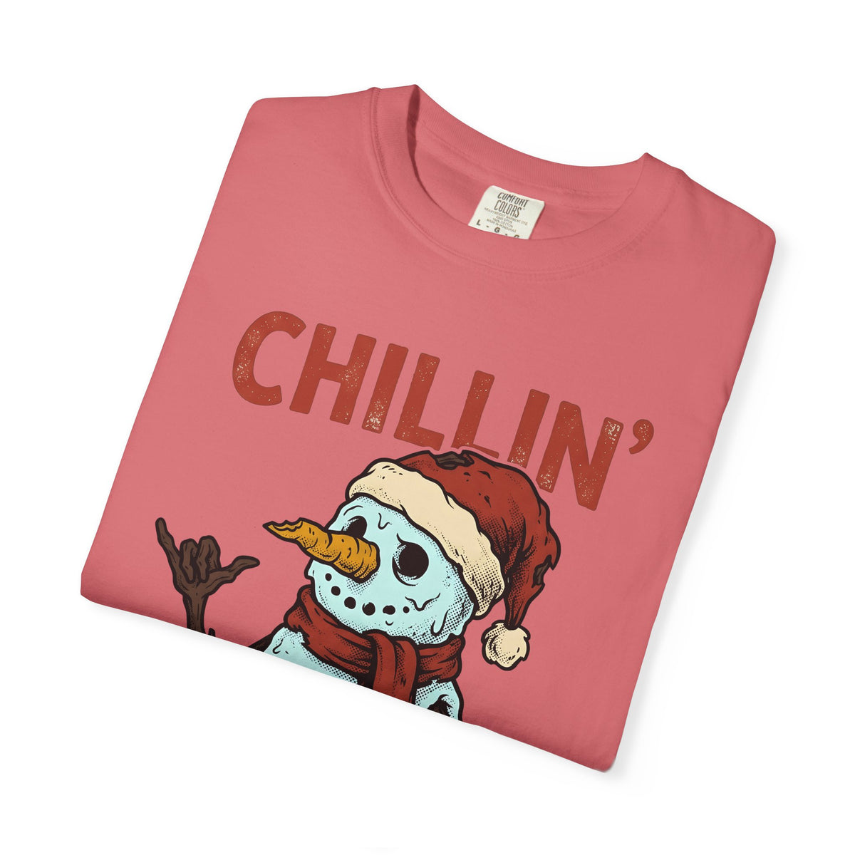 Skull Snowman T-Shirt Christmas Cold Gift Women Comic T-Shirt Skeleton Snowman T-Shirt Xmas Fan Cartoon T-Shirt Frosty Graphic Retro Christmas Hat