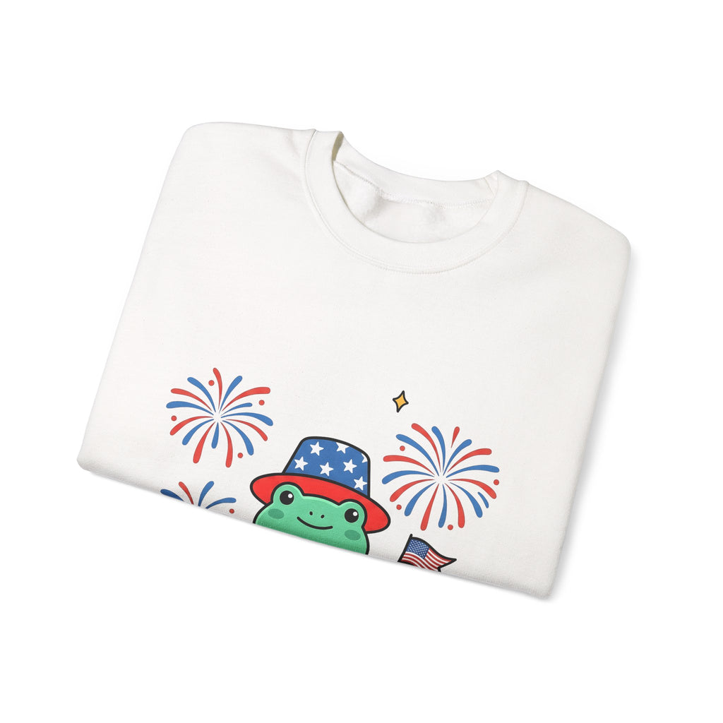 Usa Frog Sweatshirt America/4th Of July Wildlife Gift Women Kawaii Sweatshirt Toad Sweatshirt Patriotic Fan Cute Sweatshirt Animal Graphic Comic Sparkler
