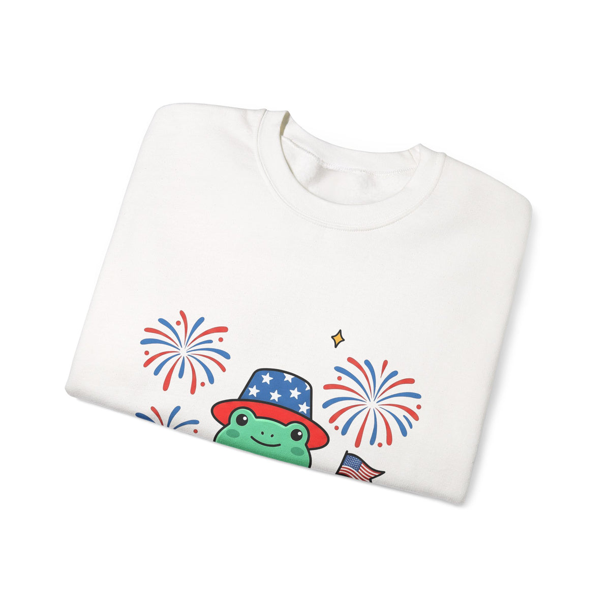 Usa Frog Sweatshirt America/4th Of July Wildlife Gift Women Kawaii Sweatshirt Toad Sweatshirt Patriotic Fan Cute Sweatshirt Animal Graphic Comic Sparkler