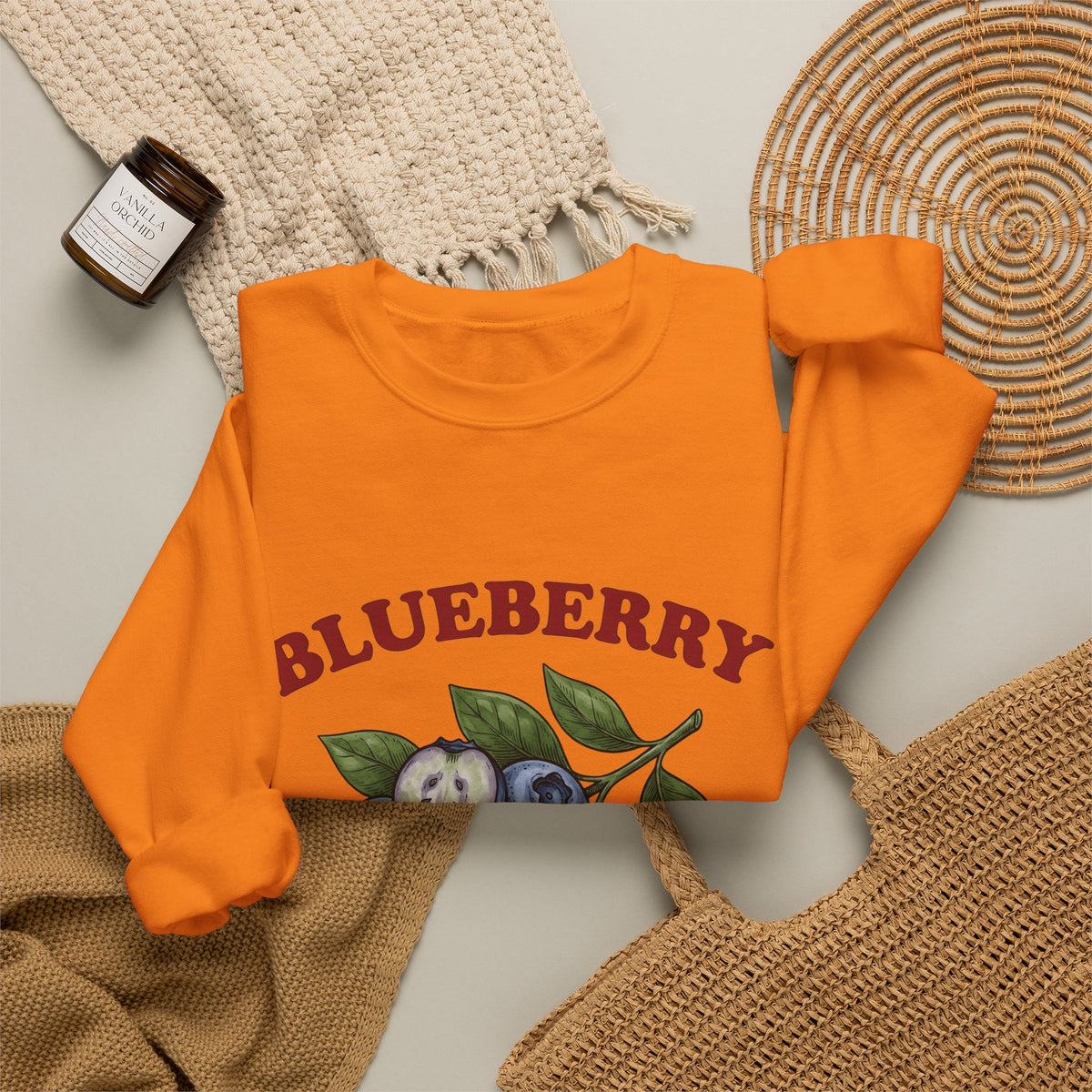 Blueberry Sprig Sweatshirt Fruit Cooking Gift Women Sketch Sweatshirt Blueberries Sweatshirt Fruit Fan Drawing Design Line Art Greenery Sweatshirt