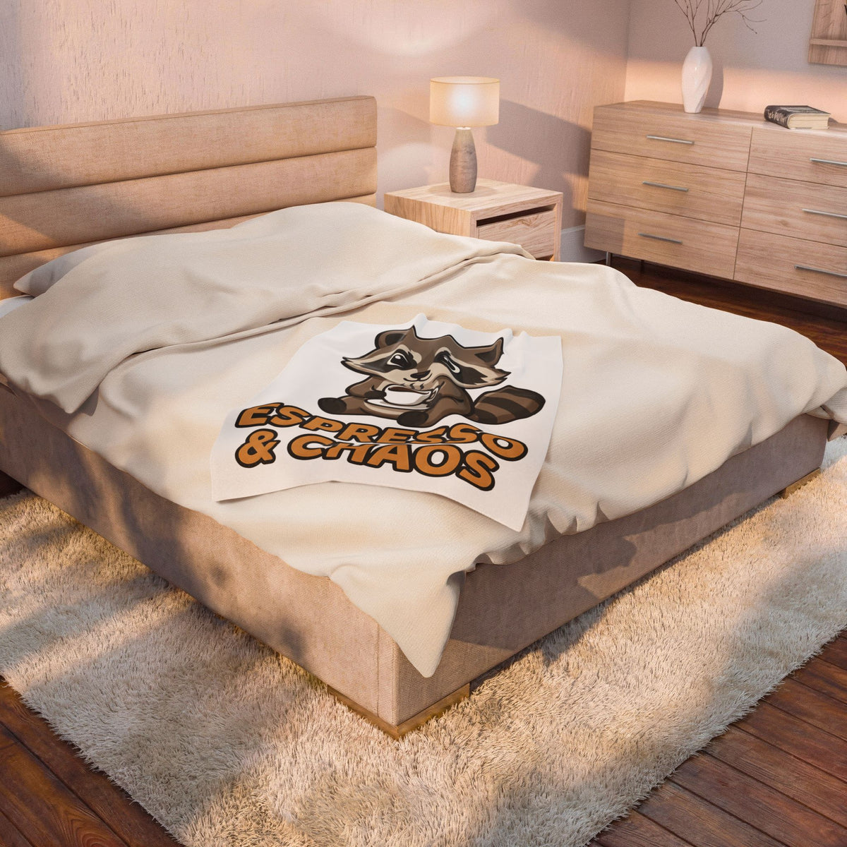 Raccoon Drink Cup Blanket Coffee Fauna Gift Women Delightful Blanket Blanket Blanket Coffee Fan Wildlife Graphic Blanket Toon Beast Blanket