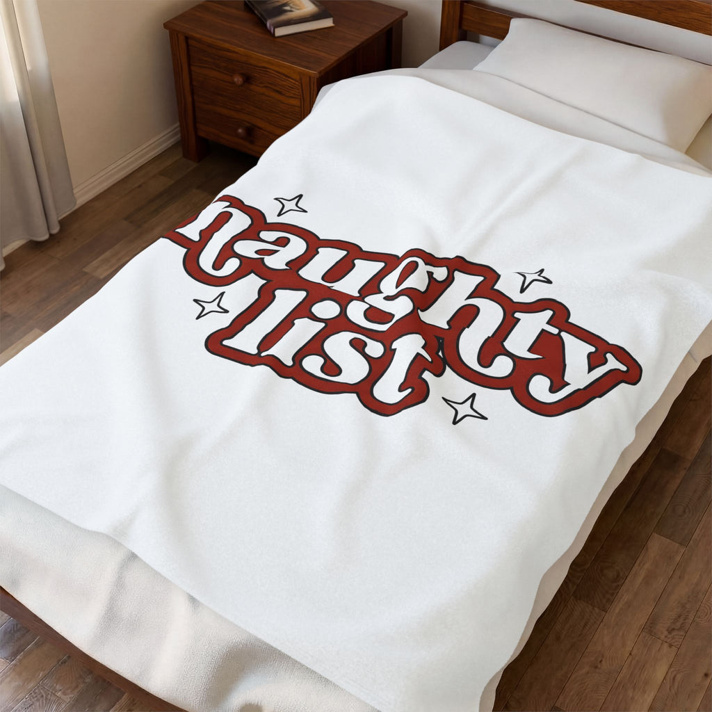 Festive Text Blanket Christmas Humor Gift Women Playful Blanket Typography Blanket Xmas Fan Funny Graphic Illustration Retro Stars Blanket