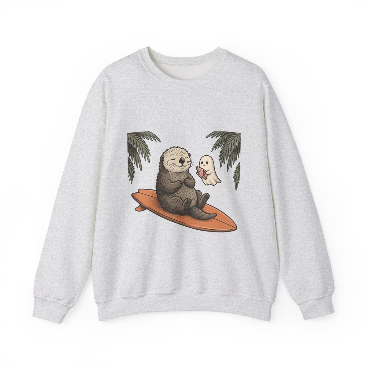 Otter Wave Sweatshirt Sports Seaside Gift Women Playful Sweatshirt Otter Sweatshirt Athlete Fan Cartoon Sweatshirt Coastal Graphic Old School Apparition Sweatshirt