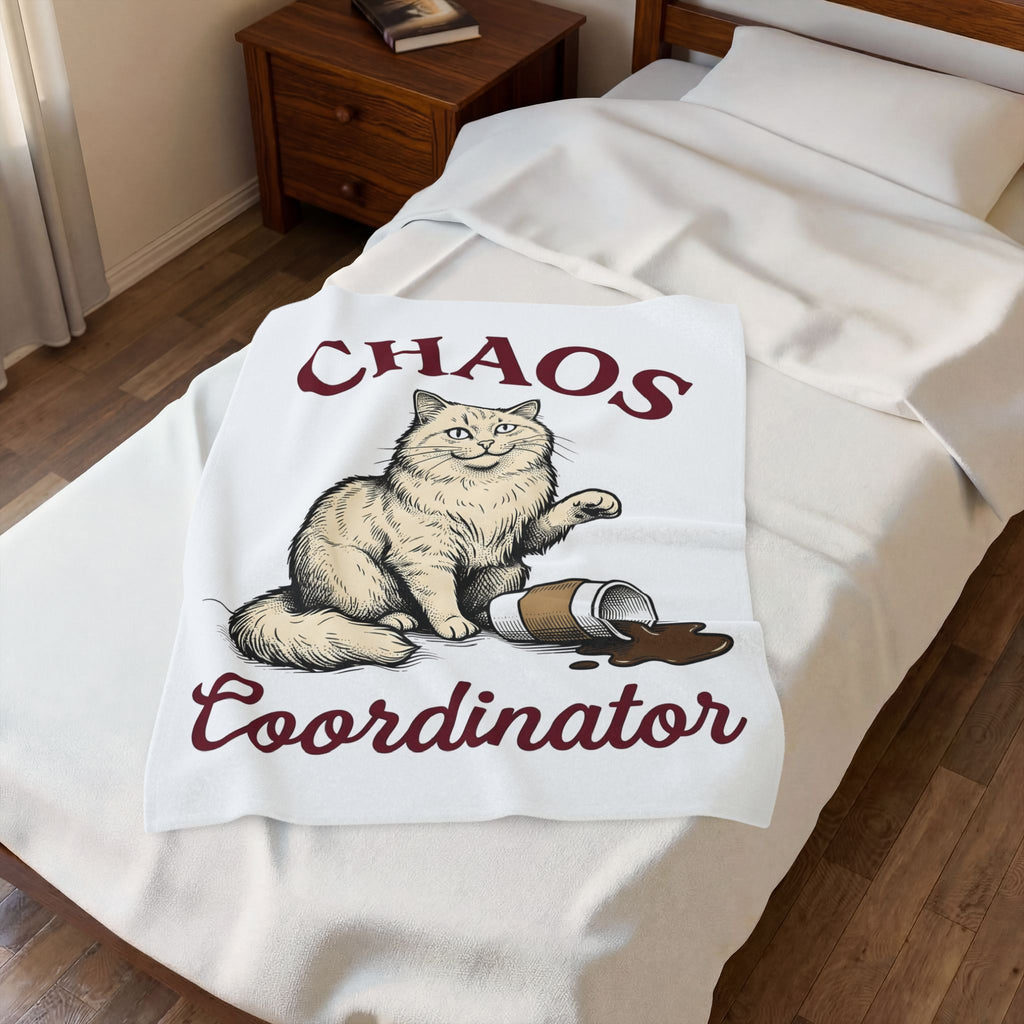 Fluffy Cat Cat Humor Gift Hand Drawn Kitten Cat Fan Feline Funny Vintage Coffee Blanket
