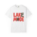 Bold Animal Print Text T-Shirt Lake Summer Gift Women Playful T-Shirt Typography T-Shirt Lakeside Fan Fun T-Shirt Vacation Graphic Retro Leopard