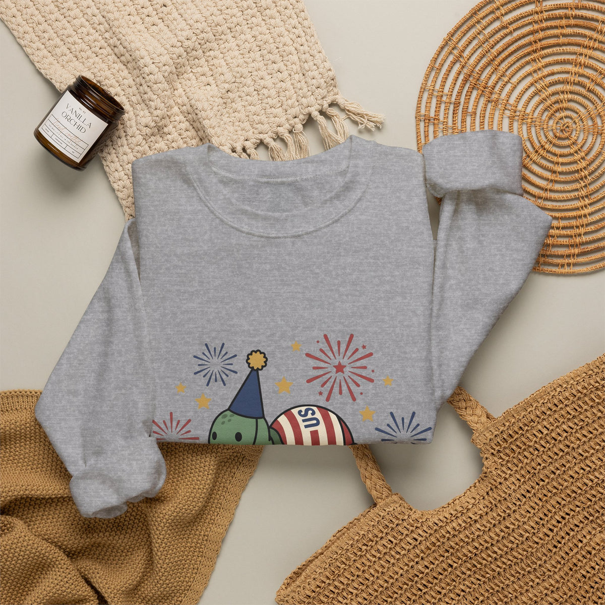 Turtle Celebration Hat Sweatshirt 4th Of July Usa Gift Women Sweet Sweatshirt Turtle Hat Sweatshirt Independence Day Fan Patriotic Sweatshirt American Graphic