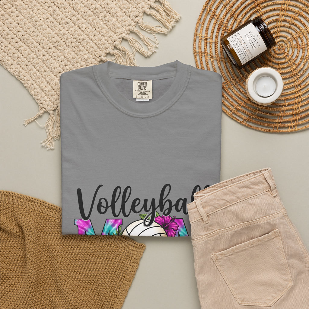 Volleyball Floral T-Shirt Volleyball Mom Sports Gift Women Tie Dye T-Shirt Volleyball T-Shirt Volleyball Enthusiast Batik T-Shirt Athletic Graphic