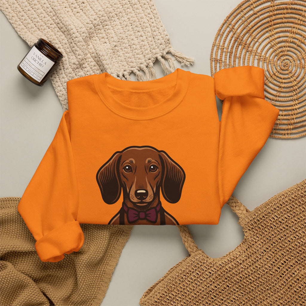 Dachshund Beer Sweatshirt Dog Humor Gift Women Cartoon Sweatshirt Wiener Dog Sweatshirt Dog Fan Comic Sweatshirt Funny Graphic Vintage Bow Tie Sweatshirt