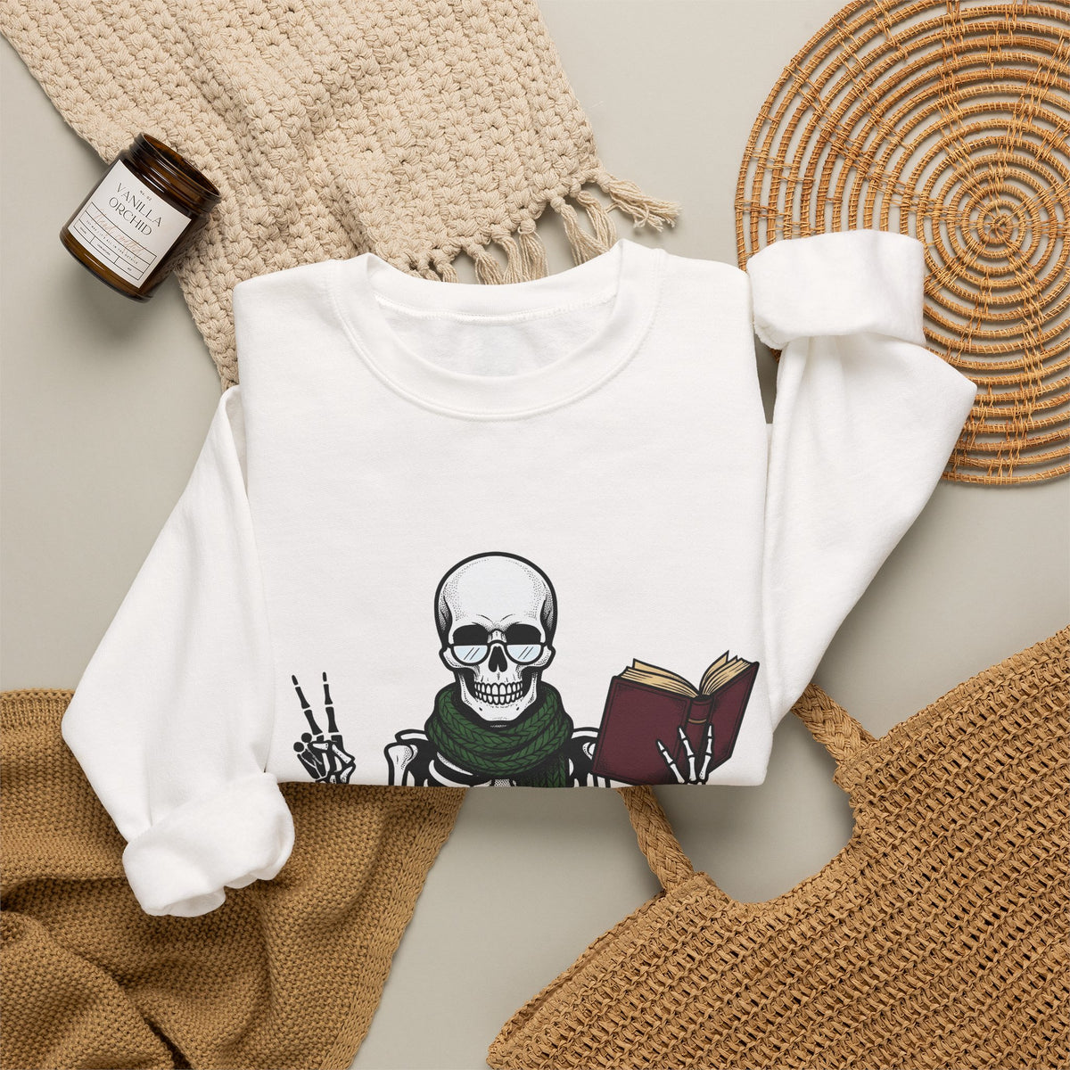 Skull Story Sweatshirt Funny Fall Gift Women Cartoon Sweatshirt Skull Sweatshirt Humor Fan Comic Sweatshirt Autumn Graphic Classic Wild Mushrooms Sweatshirt