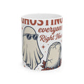 Apparition Eyewear Mug Halloween Fun Gift Women Rustic Mug Glasses Mug Horror Fan Spectacles Mug Amusement Graphic Traditional