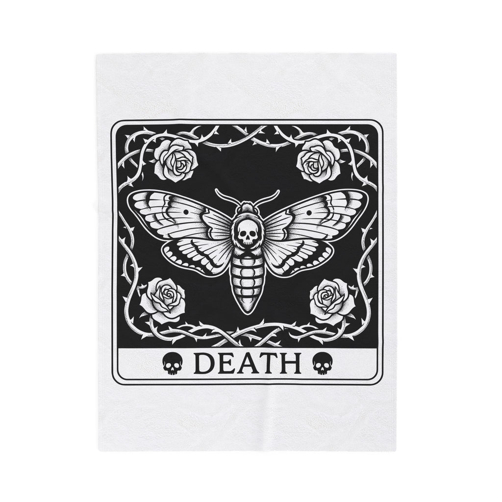 Skull Butterfly Blanket Gothic Magic Gift Women Traditional Tattoo Blanket Sugar Skull Blanket Darkwave Fan Tattooed Blanket Mystic Graphic Horror