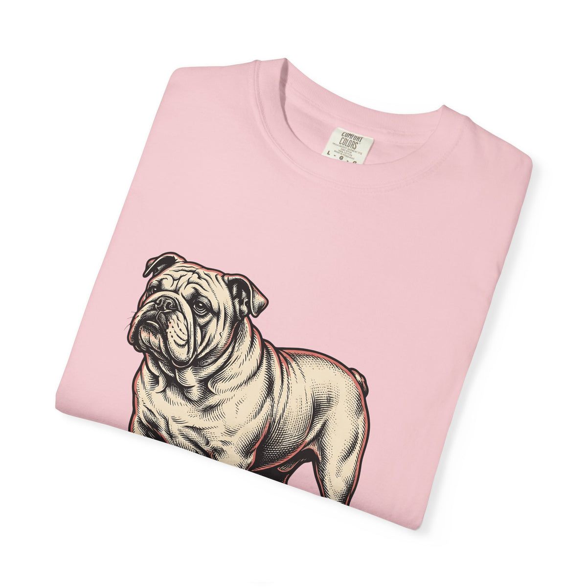 Bulldog Dog T-Shirt Dog Pets Gift Women Vintage T-Shirt Bulldog T-Shirt Dog Fan Bulldog T-Shirt Animal Graphic Hand Drawn Grass T-Shirt