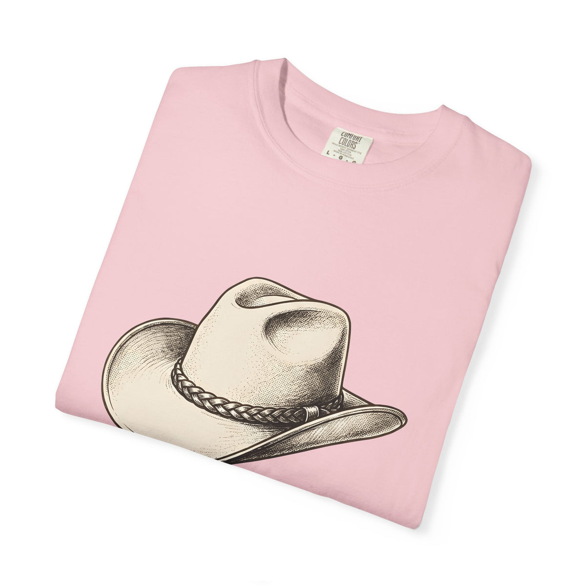 Stetson Hat Cowgirl Rodeo Gift Hand Drawn Cowboy Hat Cowgirl Fan Illustrated Rodeo Cartoon T-Shirt