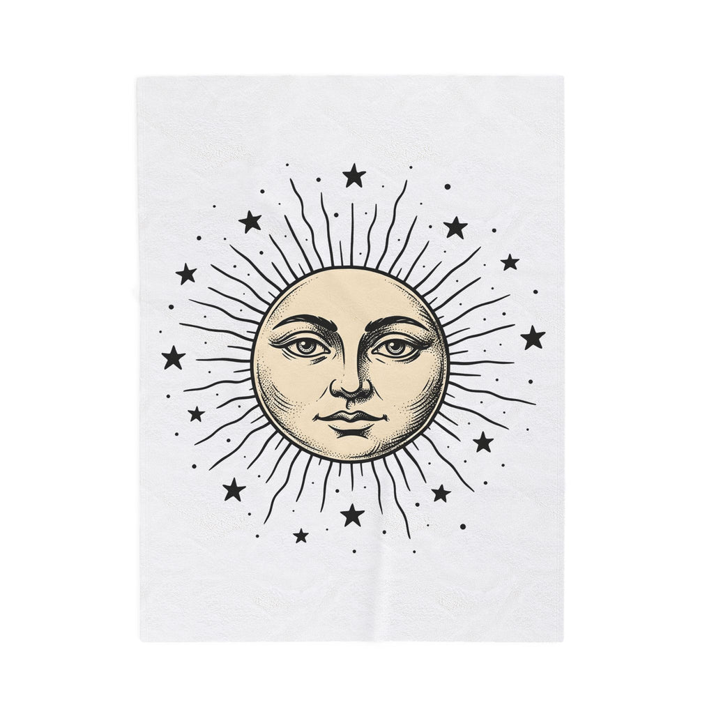 Sun Face Blanket Boho Chic Space Gift Women Rustic Blanket Sun Blanket Hippie Fan Bohemian Blanket Galaxy Graphic Line Art Stars Blanket