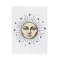 Sun Face Blanket Boho Chic Space Gift Women Rustic Blanket Sun Blanket Hippie Fan Bohemian Blanket Galaxy Graphic Line Art Stars Blanket