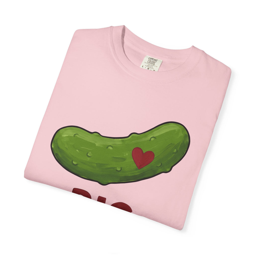 Pickle Illustration T-Shirt Funny Gastronomy Gift Women Doodle T-Shirt Dill T-Shirt Humor Fan Cartoon T-Shirt Food Graphic Outline Heart Shape