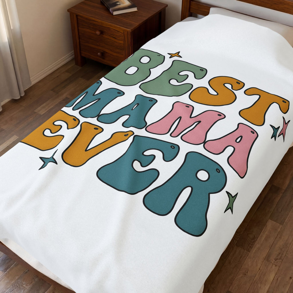 Funky Lettering Blanket Moms Household Gift Women Vintage Blanket Typography Blanket Motherhood Fan Retro Blanket Home Graphic Neon Sparkles Blanket