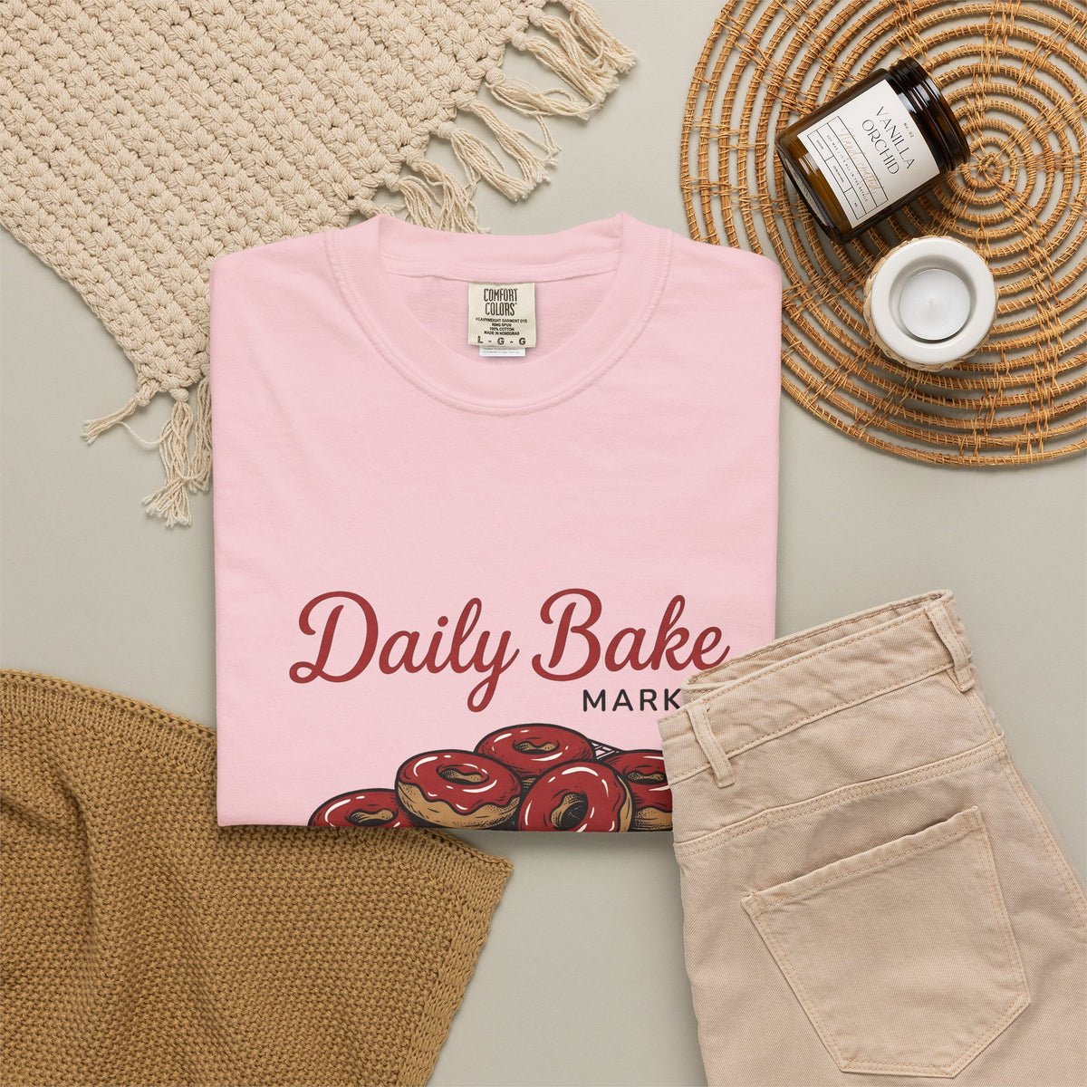 Doughnut Pile Desserts Pastry Gift Retro Donut Sweets Fan Vintage Bakery Sketch Wire Rack T-Shirt