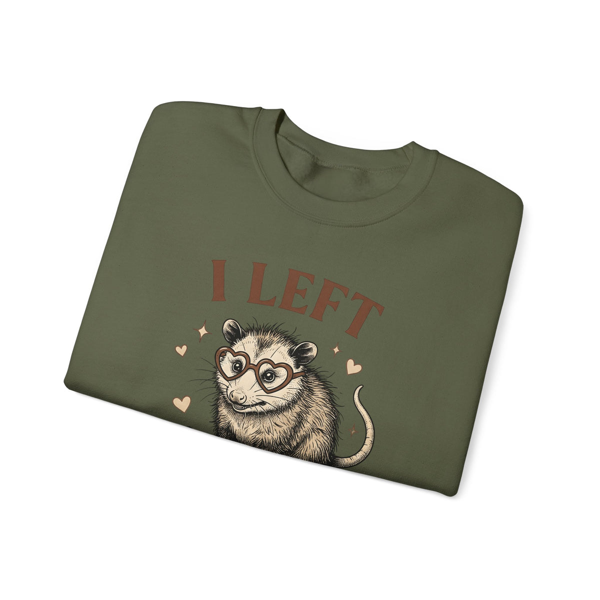 Opossum Glasses Sweatshirt Possum Cuisine Gift Women Sketch Sweatshirt Eyeglasses Sweatshirt Opossum Fan Drawing Design Retro Slice Sweatshirt