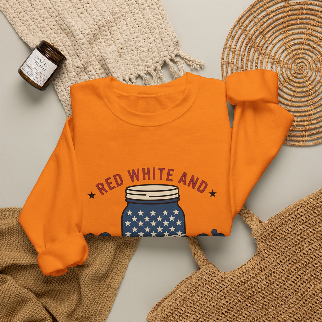 American Mason Jar Sweatshirt 4th Of July Summer Decor Gift Women Farmhouse Sweatshirt Mason Jar Sweatshirt Patriotic Fan Rustic Sweatshirt Summer Design