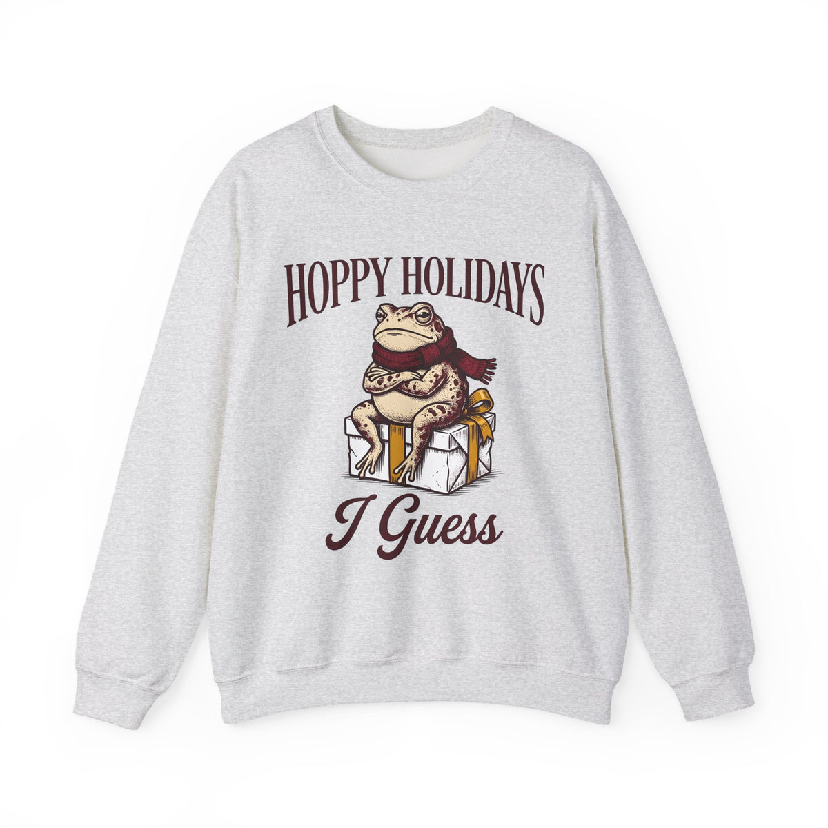 Frog Keepsake Sweatshirt Christmas Critters Gift Women Traditional Sweatshirt Toad Sweatshirt Xmas Fan Hand Drawn Sweatshirt Creature Graphic Outline Muffler