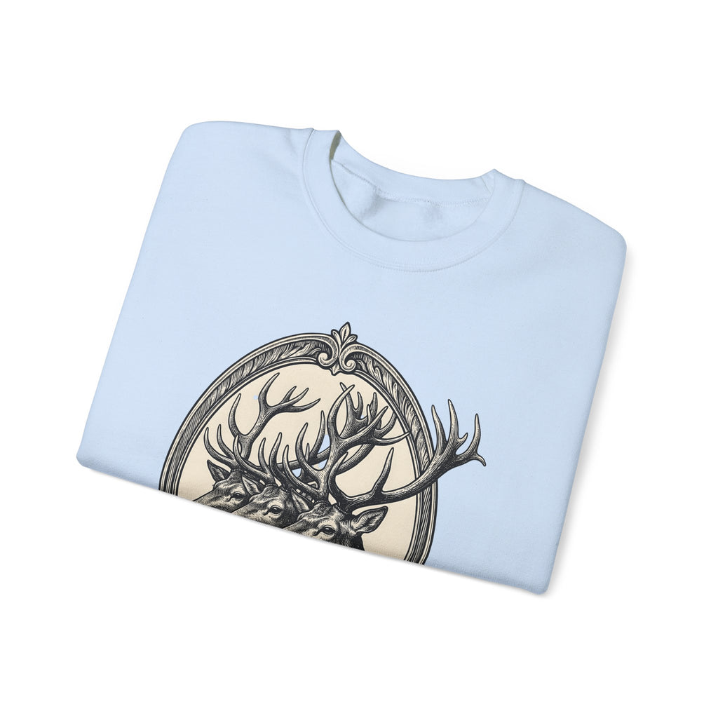 Stag Trio Boho Chic Nature Gift Vintage Deer Bohemian Fan Retro Wilderness Hand Drawn Sweatshirt