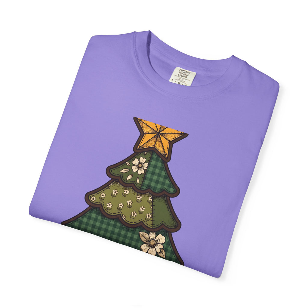Christmas Tree Christmas Holiday Gift Farmhouse Fir Christmas Fan Rustic Seasonal Vintage Red Bow T-Shirt