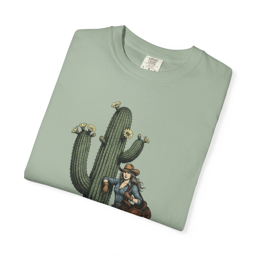 Cowgirl Cactus Cowgirl Ranch Gift Western Prickly Pear Cowboy Fan Rodeo Farm Vintage Saddle T-Shirt