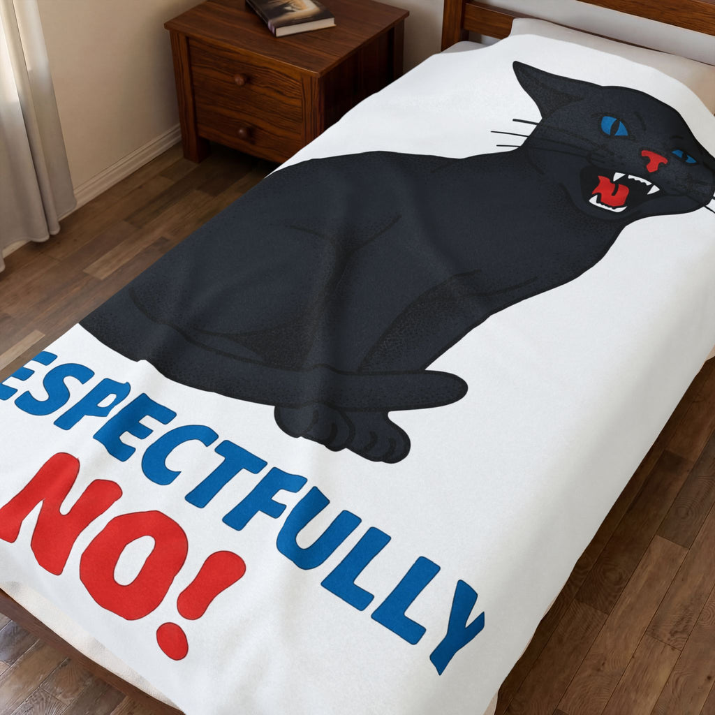 Black Cat Blanket Cat Humor Gift Women Bold Graphic Blanket Cat Blanket Cat Fan Graphic Blanket Funny Graphic Retro Fangs Blanket