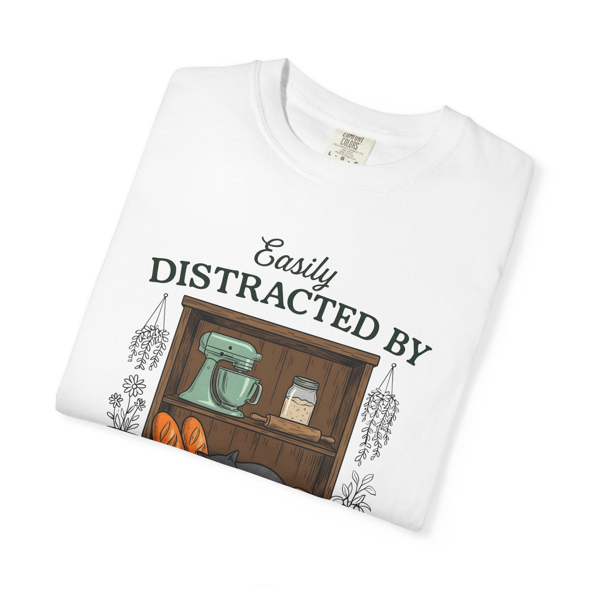 Feline Loaf T-Shirt Cat Bread Gift Women Sketch T-Shirt Cat T-Shirt Cat Fan Kitten T-Shirt Bakery Graphic Retro Pastry T-Shirt