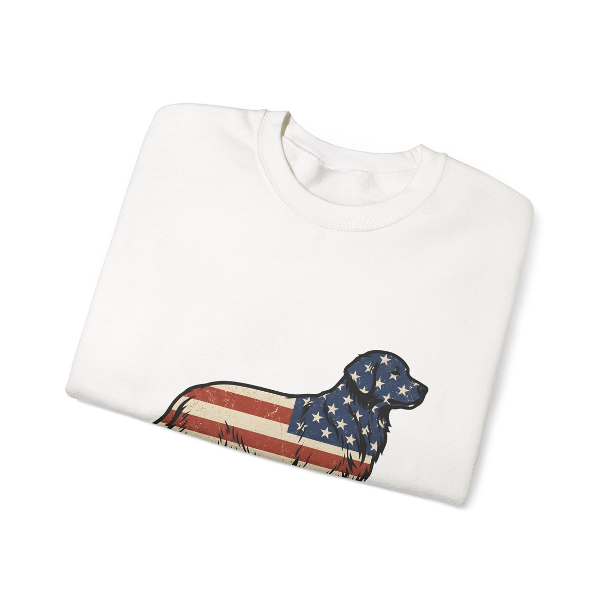 Golden Retriever Sweatshirt 4th Of July Pets Gift Women Retro Sweatshirt Dog Sweatshirt Independence Day Fan Vintage Sweatshirt Animal Graphic Sketch Usa Flag
