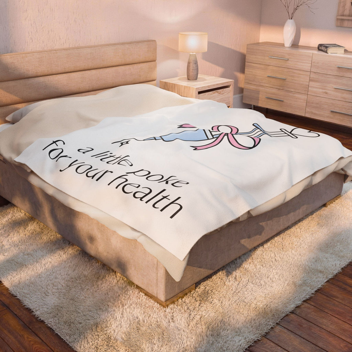 Syringe Illustration Blanket Nurse Healthcare Gift Women Cute Blanket Injection T-Sh