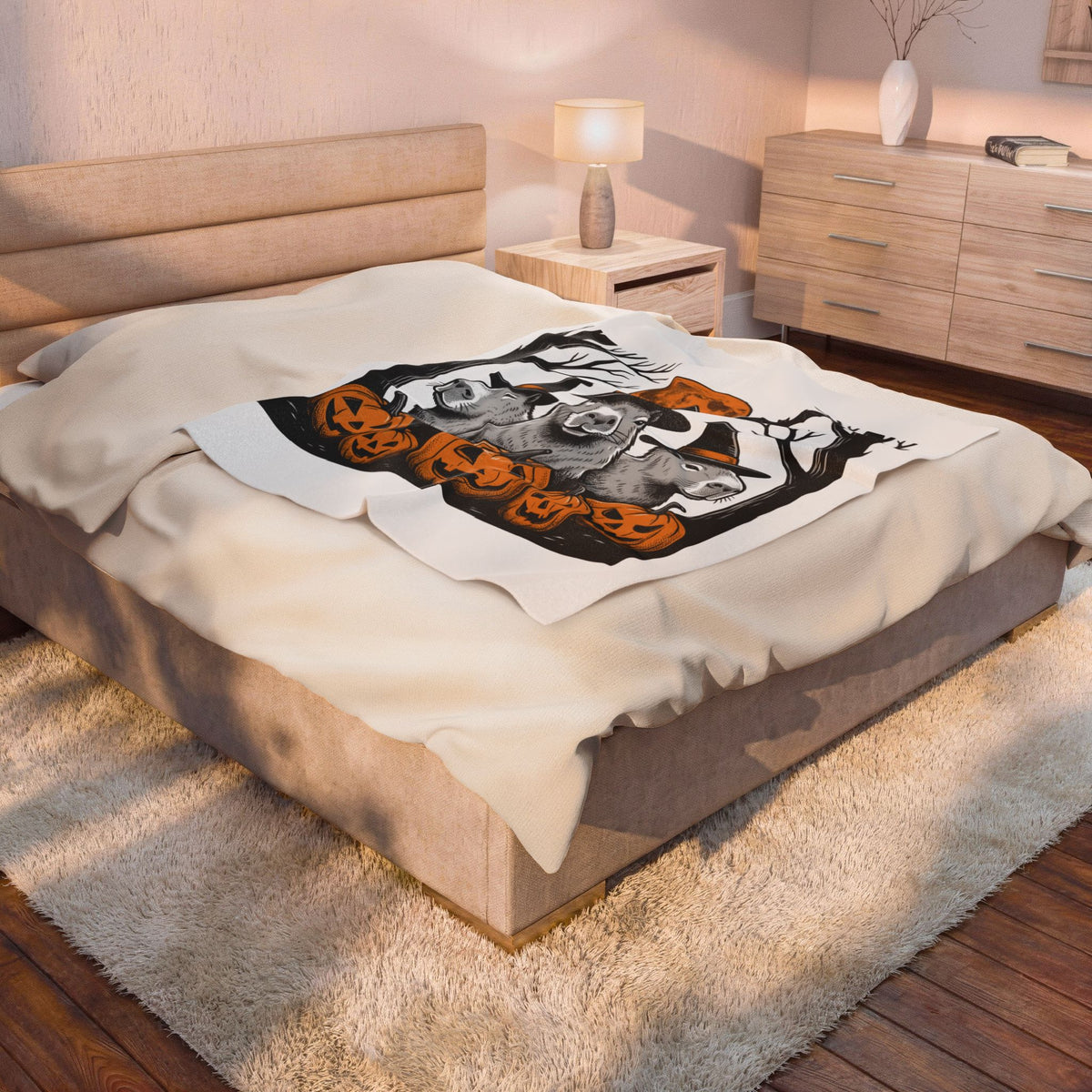 Capybara Wizard Blanket Halloween Wildlife Gift Women Horror Blanket Rodent Blanket Halloween Fan Spooky Blanket Animal Graphic Retro Carved