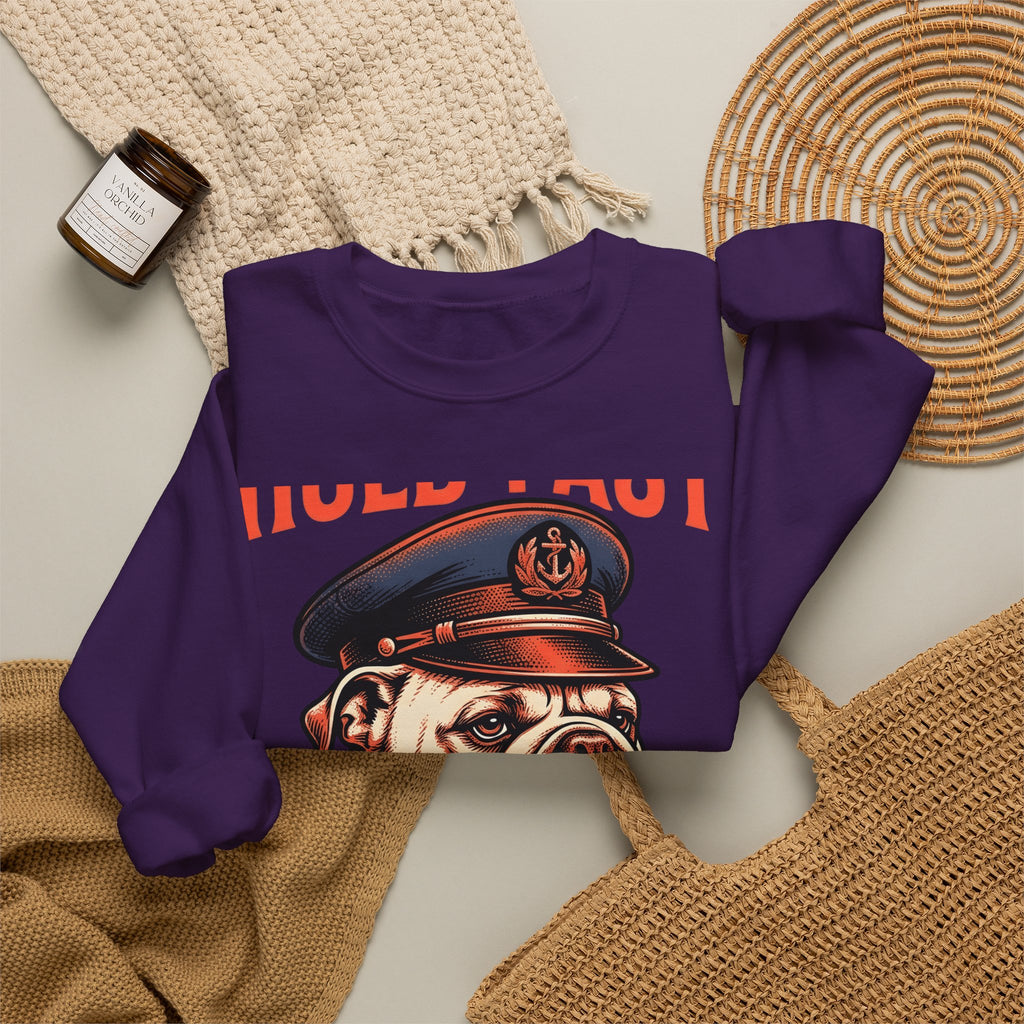 Bulldog Sailor Sweatshirt Dog Ocean Gift Women Classic Sweatshirt Bulldog Sweatshirt Dog Fan Vintage Sweatshirt Marine Graphic Line Art Ship Anchor Sweatshirt