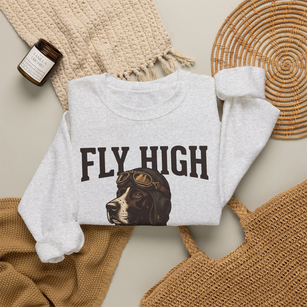 Flying Dog Sweatshirt Dog Travel Gift Women Retro Sweatshirt Canine Sweatshirt Dog Fan Vintage Sweatshirt Adventure Graphic Heritage Navigation Sweatshirt