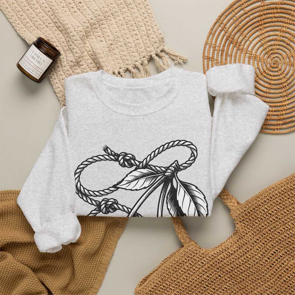 Cherry Vine Sweatshirt Cowgirl Ranch Gift Women Retro Sweatshirt Grapevine Sweatshirt Rodeo Fan Vintage Sweatshirt Farmhouse Graphic Sketch Foliage Sweatshirt