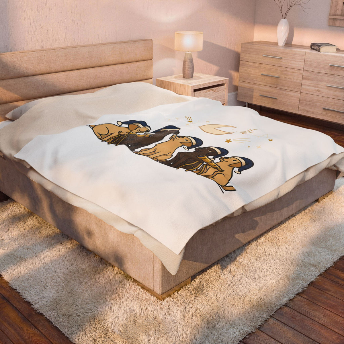Labrador Pups Blanket Dog Stargazing Gift Women Adorable Cartoon Blanket Puppy Blanket Dog Fan Cute Blanket Astronomy Graphic Clean Binoculars