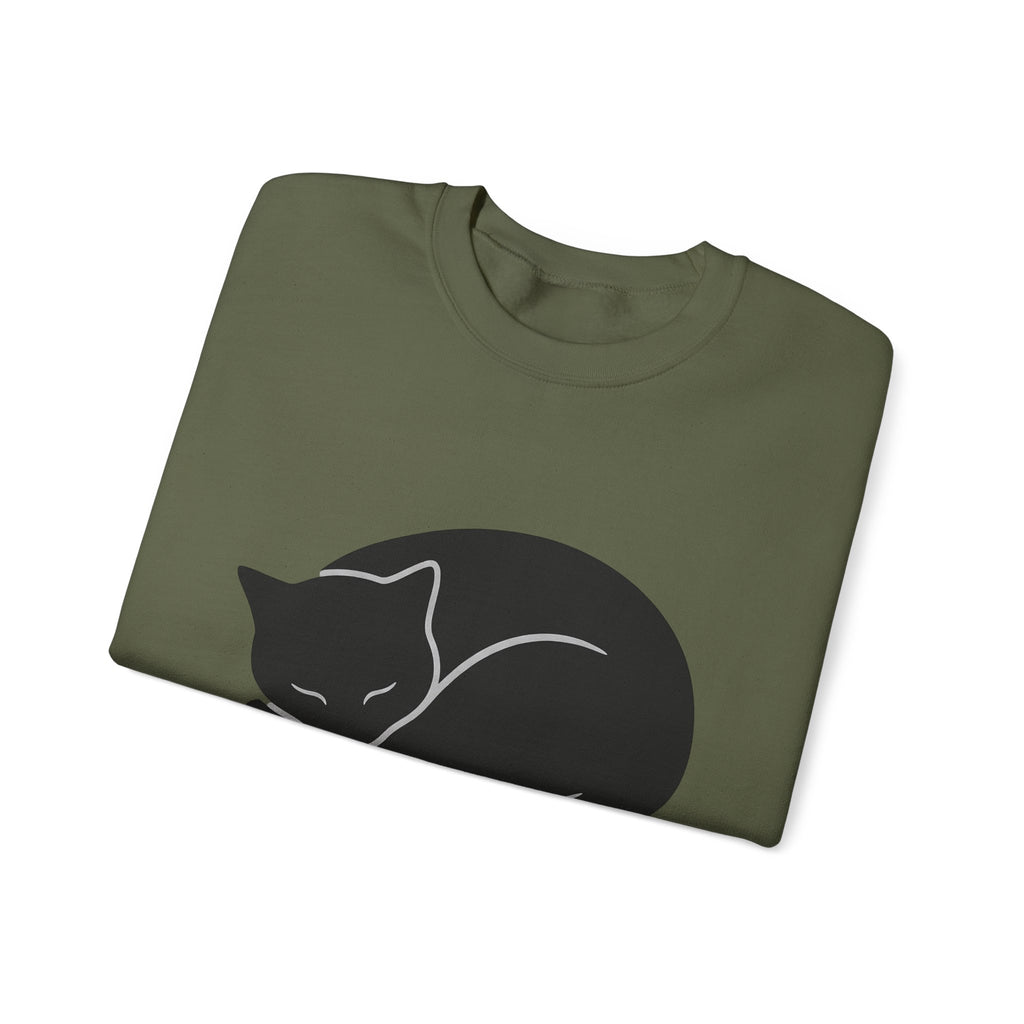Dozing Feline Sweatshirt Cat Creature Gift Women Geometric Sweatshirt Cat Sweatshirt Kitty Fan Abstract Sweatshirt Beast Graphic Minimalist Claw Sweatshirt