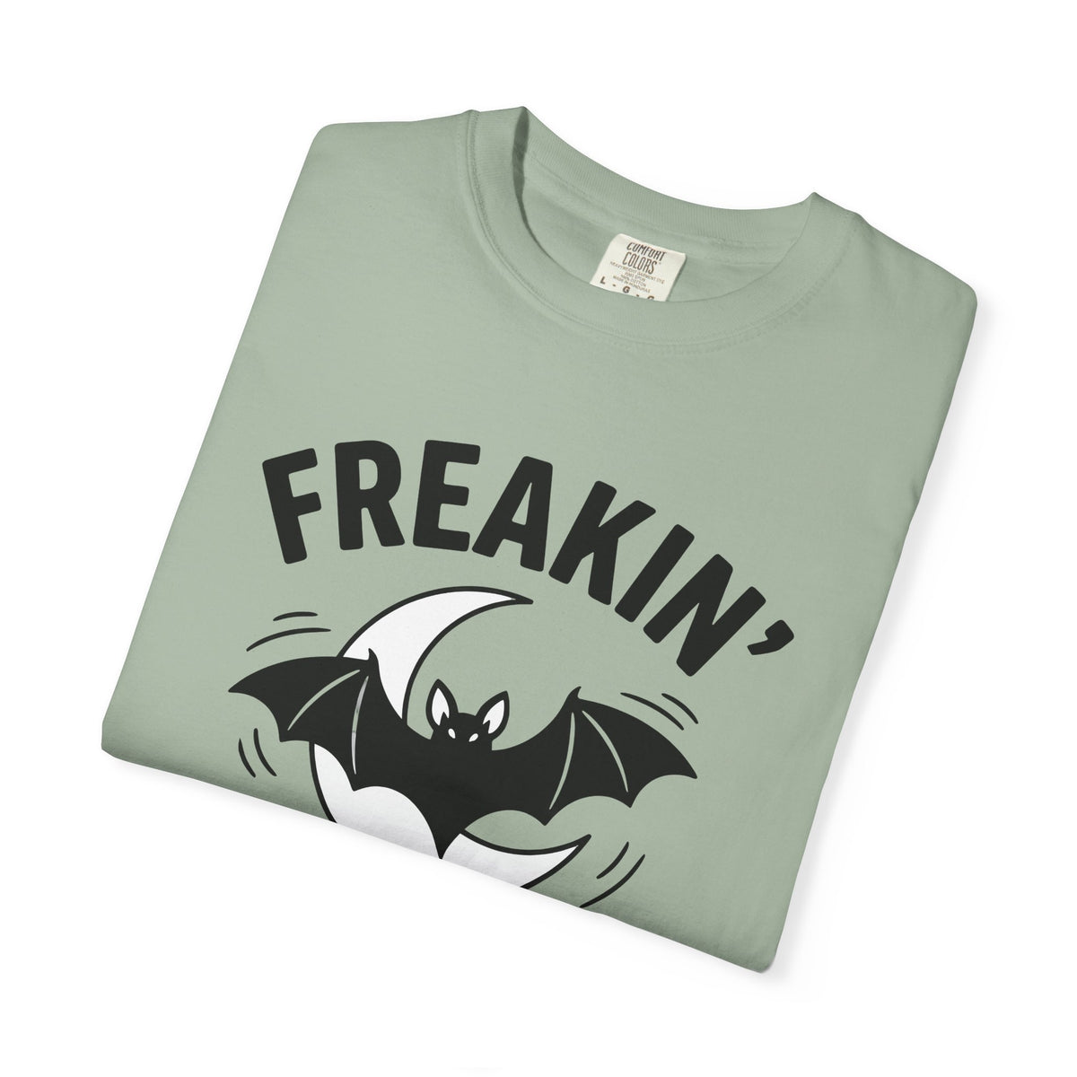 Bat Moon Halloween Spooky Gift Bold Lunar Horror Fan Dark Vintage Retro Crescent T-Shirt