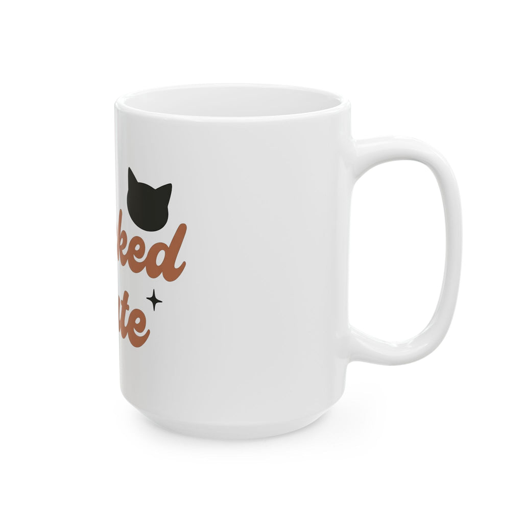 Feline Shape Mug Halloween Style Gift Women Classic Mug Cat Mug Horror Fan Retro Mug Fashion Graphic Simple Twinkles Mug