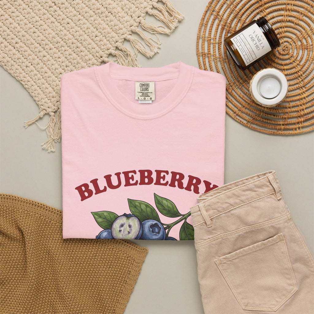 Blueberry Sprig T-Shirt Fruit Cooking Gift Women Sketch T-Shirt Blueberries T-Shirt Fruit Fan Drawing Design Line Art Greenery T-Shirt