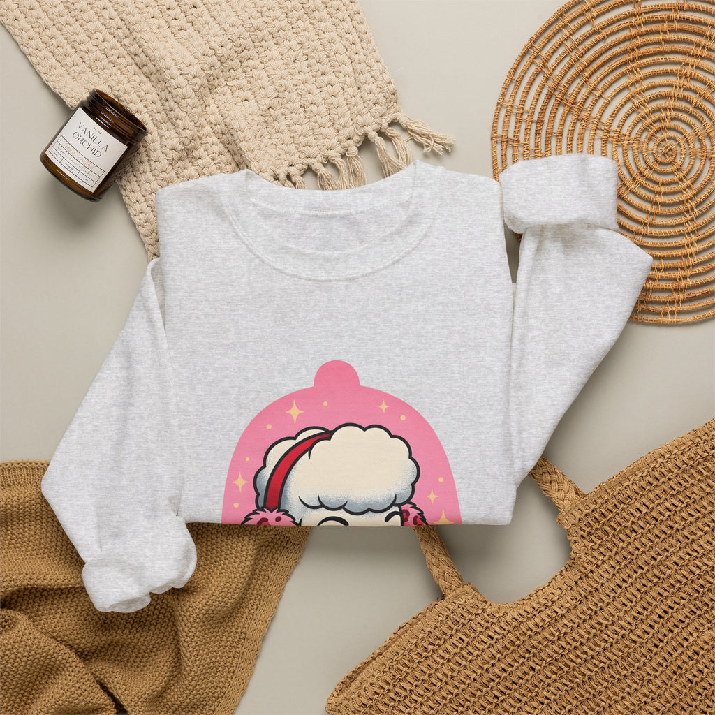 Poodle Dog Christmas Dog Gift Cartoon Poodle Xmas Fan Funny Dog Retro Earmuffs Sweatshirt