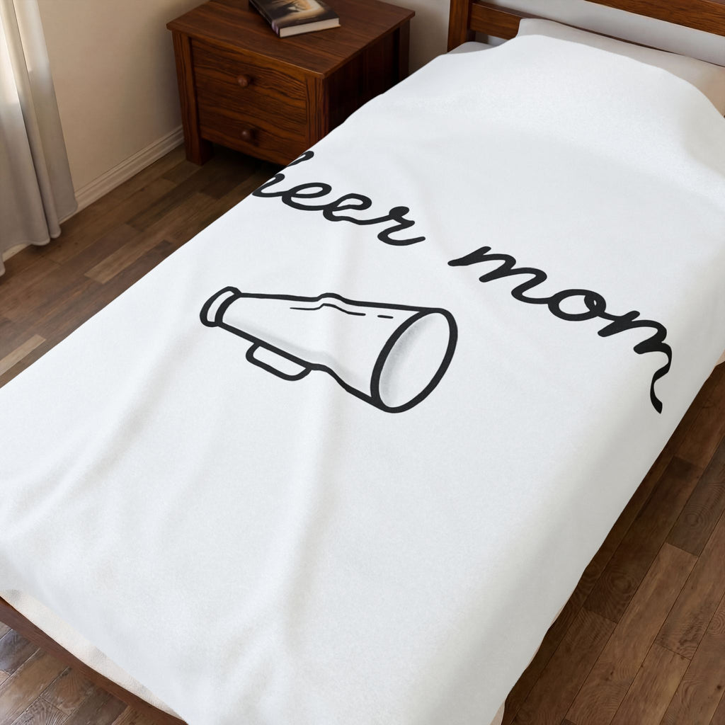 Loudspeaker Blanket Moms Spirit Squad Gift Women Basic Blanket Speaker Blanket Mother Enthusiast Loudspeaker Blanket Squad Graphic Sleek Cursive