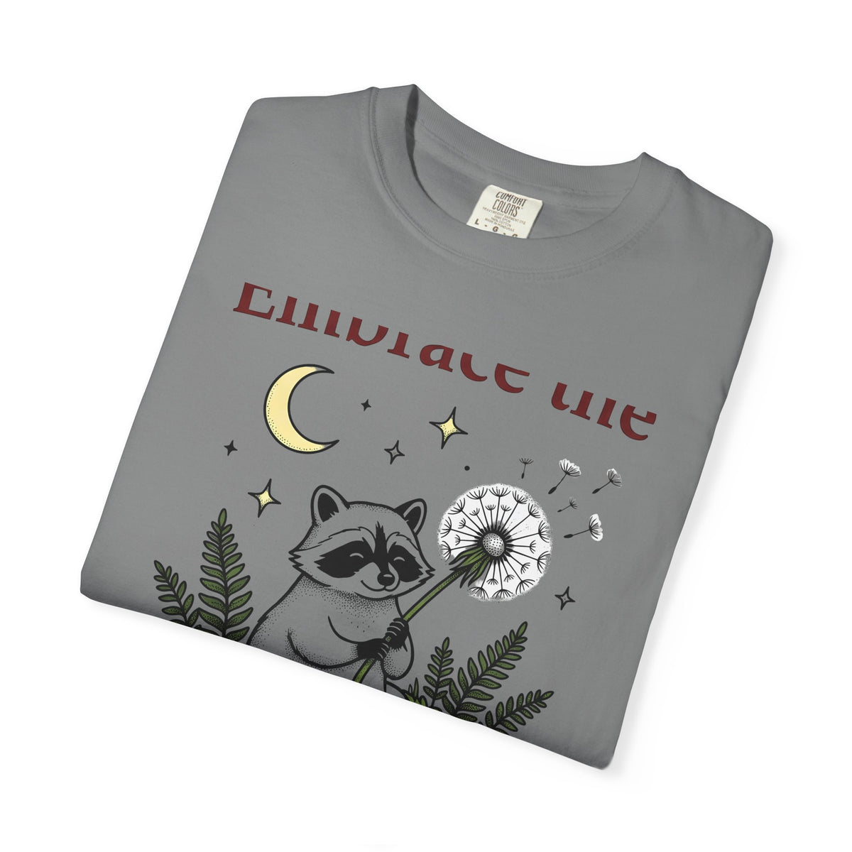 Raccoon Seed T-Shirt Cute Wildlife Gift Women Fanciful T-Shirt Trash Panda T-Shirt Adorable Fan Whimsical T-Shirt Animal Graphic Doodle Lunar