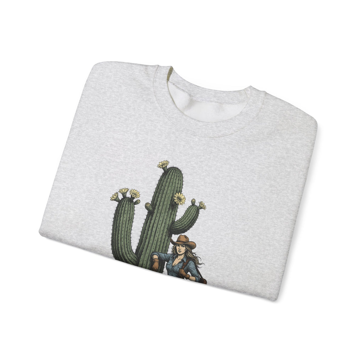 Cowgirl Cactus Cowgirl Ranch Gift Western Prickly Pear Cowboy Fan Rodeo Farm Vintage Saddle Sweatshirt