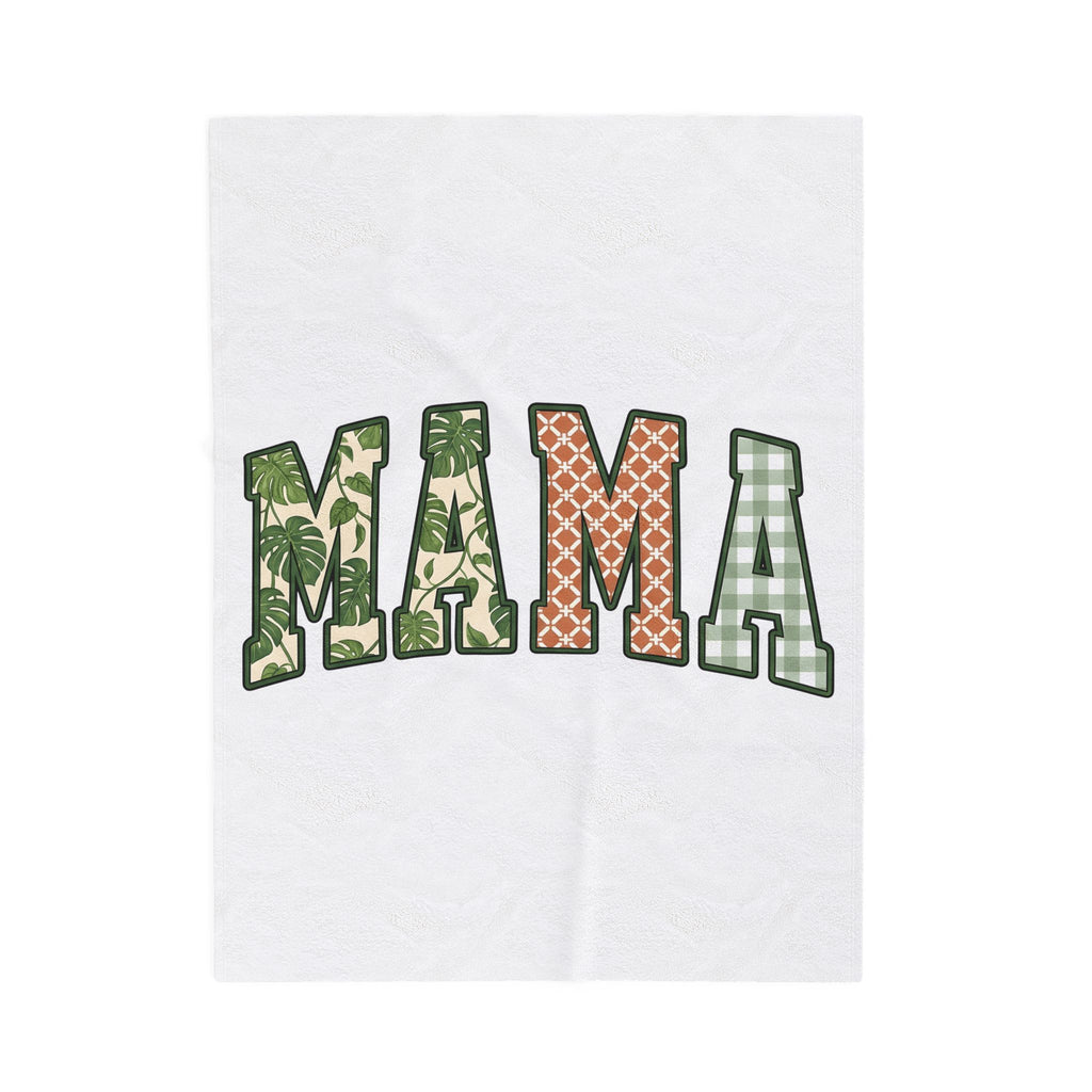 Patterned Letter Patches Blanket Moms Clan Gift Women Cabin Blanket Lettering Blanket Motherhood Enthusiast Rustic Blanket Tribe Graphic Country